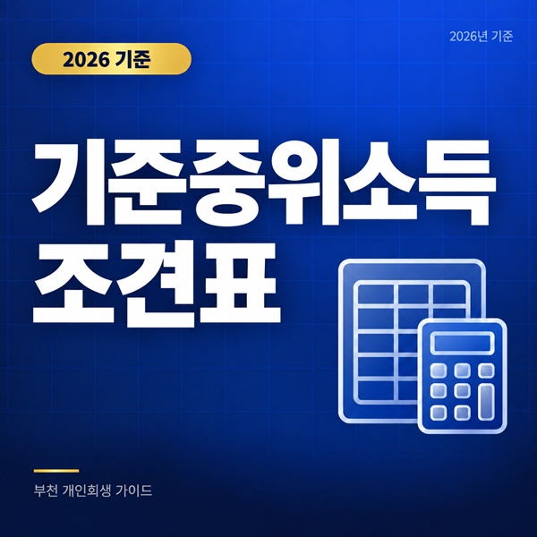 부천 개인회생 2026 기준중위소득과 최저생계비 조견표, 변제금 계산의 기준